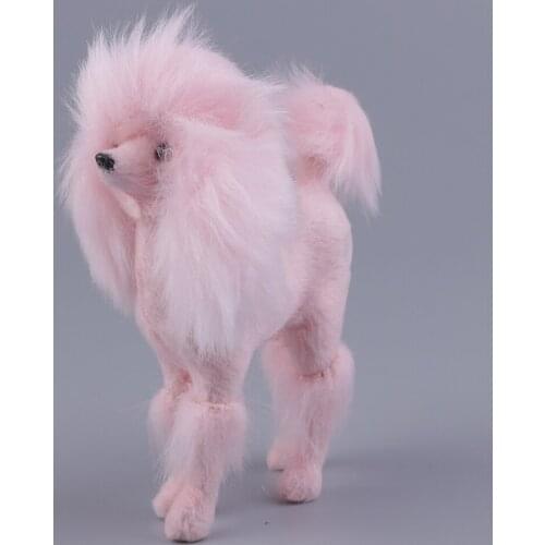 11x 10cm Light Weight Pink Poodle Model Craft Decoration - Soft Plush Surface
