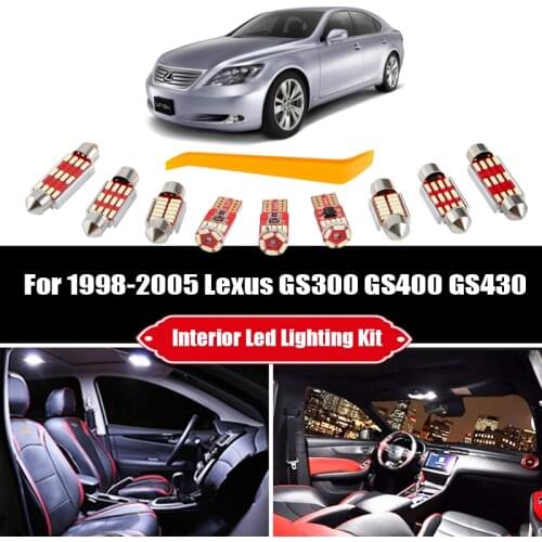 16pcs White Canbus LED Bulbs For 1998-2005 Lexus GS300 GS400 GS430 Interior Dome Trunk Door Light Kit Plate Glove Box Lamp