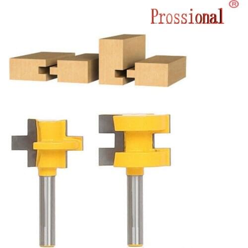 New 2Pcs 1/4 Hard Alloy Tools Shank Tongue & Groove Router Bit Set Woodworking Wood Accessories Milling Cutter Suit Tool TP-047
