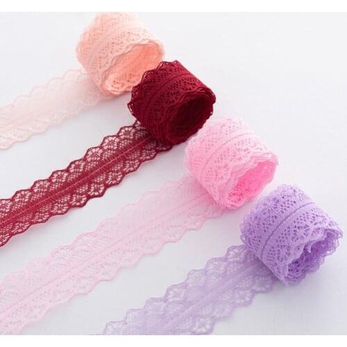 3CM / 4.5CM Wide Double Side Hand Embroidery Bouquet Lace Decoration Ribbon Wedding Birthday Christmas Bow Decoration Size25/50