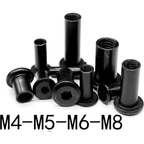 5pcs Black interior corner furniture nut splint butt lock connection T-type M3M4m5m6m8