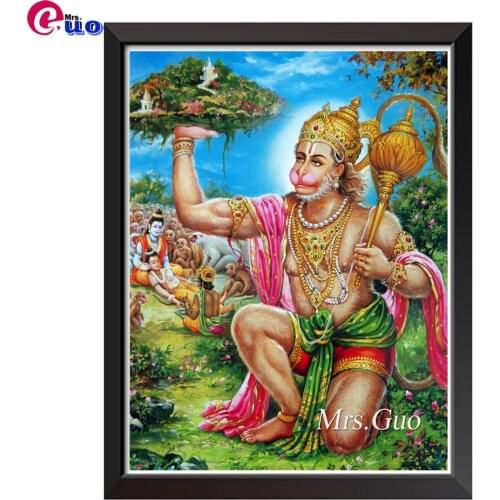 5D Diy Full Square Round Hanuman Hindu Temple Fictional Character Diamond painting Embroidery Diamond Mosaic Cross Stitch Kits