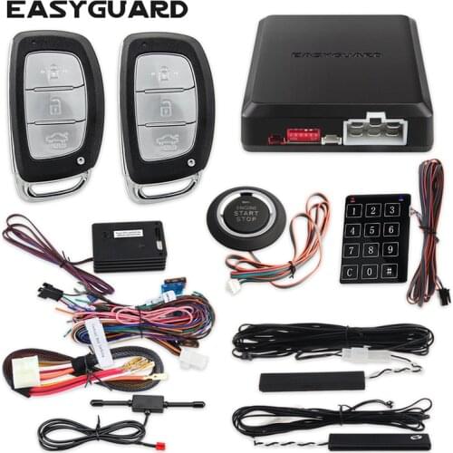 NEW fashion style remote control PKE car alarm system remote engine start push engine start shock sensor fit for universal cars