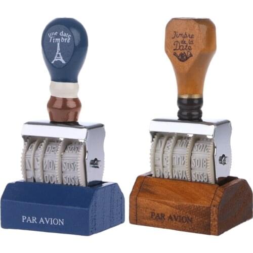 Wooden Date Stamp For DIY Scrapbooking Craft Decor Rolling Wheel Vintage Supply Drop Shipping