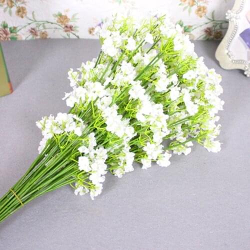 40.5cm Babys Breath Artificial Flowers Plastic Gypsophila DIY Floral Bouquets Arrangement Wedding Home Decoration 66 Floret