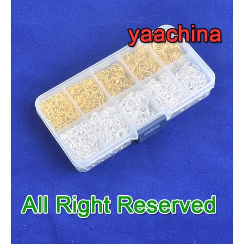 A Box 2600 PCS Mix 5-9MM DIY Jewelry Making Findings 925 Sterling Silver&18K Yellow Gold Filled Jump Rings In Stock
