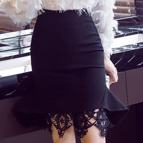 Summer Womens Short Elegant Casual High Waist Printed Lace Hip Wrapped Nylon Cotton Mini Skirt Korean Fashion Clothing A105
