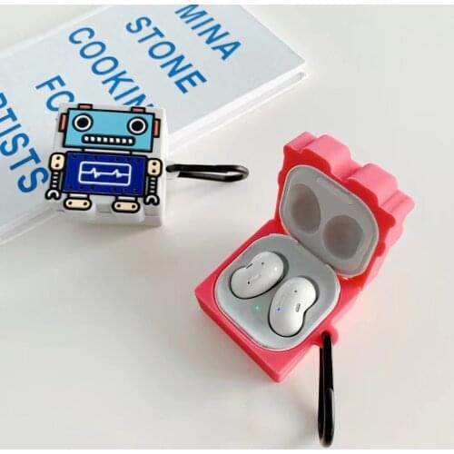 Cartoons 3D Cute Robot Earphone Case for Samsung Galaxy Buds Live Wireless Bluetooth Soft Cover for Buds Pro 2021