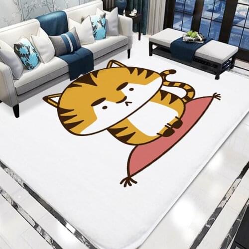 Cute Animal Carpet Modern Anti-Slip Mats Tiger Indoor Decoration Doormat Cat Carpet Pad Outdoor Kitchen Home 40x60cm Mat Rug