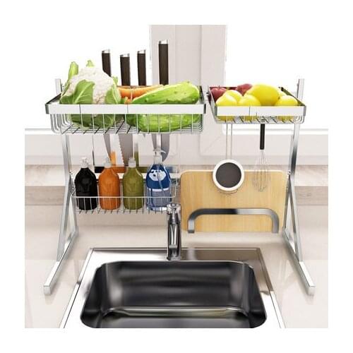 Muti-Function 304 Stainless Steel Kitchen Racks Sink Drain Drying Shelf Dishes Plates Storage For Tidy Your Kitchen