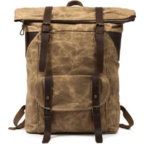 New Multifunction Waterproof Europe Retro Designer Backpacks for Men Large Capacity Travel Backpack With Cow Leather Belts
