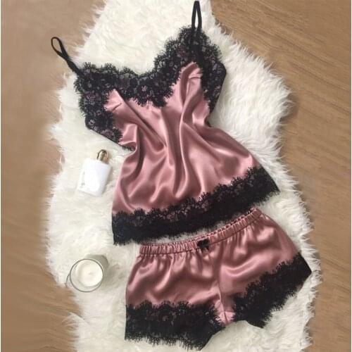 MOONBIFFY Women's Satin Pajamas China