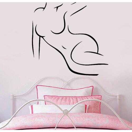 Muyuchunhua Sexy Girl Wall Decals Accessories For Shower Room Decor Vinyl Wall Sticker for Bedroom Bathroom Decor Wallpaper C530