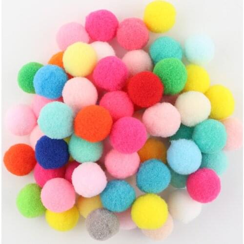 Soft 25mm Pompon Balls Fluffy Plush Pompoms Balls 2.5cm Pom Pom Furball DIY Kids Toys Handmade Craft Material Weeding Home Decor