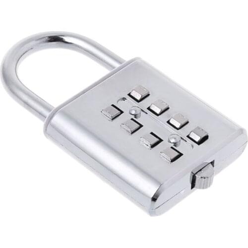 2021 New 4 Digit Silver Push Button Combination Number Luggage Lock Padlock Travel Code