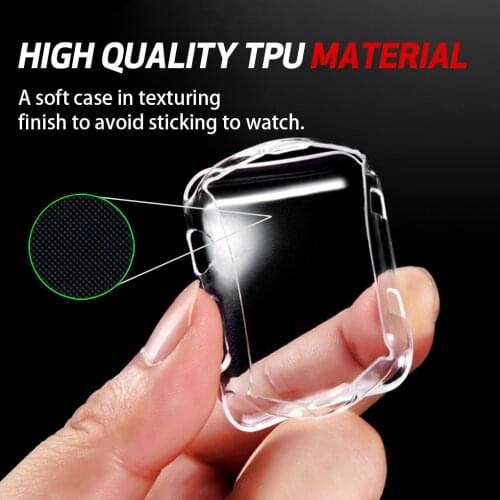 New Arrival Full Protect Clear Soft TPU Cover for Apple Watch Case 44mm 40mm 42mm 38mm iWatch Series 5 4 3 2 Cover Shell
