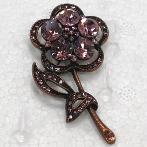 Wholesale Fashion Brooch Rhinestone Flower Wedding Bridal Party Prom Pin brooches C101114