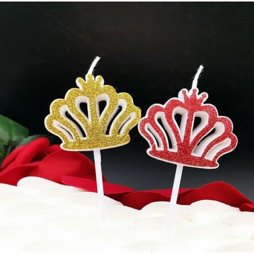 Candle handmade boutique creative model lifelike simulation Shiny crown Decoration of birthday cake Puzzle gift for kid