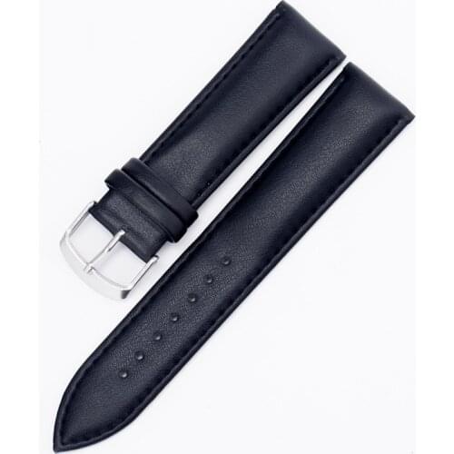 22/20/18mm Brown Black Watchbands Pin Buckle Bracelet Leather Watch Band for Women Size White Watch Strap Watch Clock Men Gifts