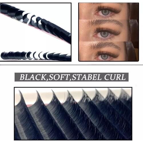 MASSCAKU Blooming Auto-Fans Eyelash Extension Volume Lashes mega volume C/D curl Easy-Fans Premium Natural SyntheticEyelashes