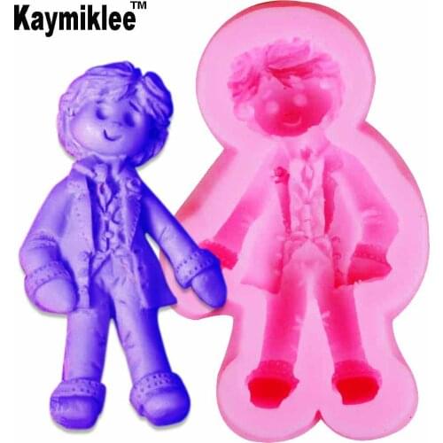 M805 Pretty Doll UV Resin Boy Silicone Mold Fondant Chocolate Candy Crystal Epoxy Clay Plaster Concrete Candle Soap Moulds