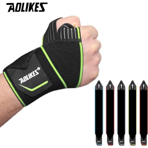 AOLIKES 1PCS Sports Wrist Band Wrist Support Strap Wraps Hand Sprain Wraps Bandage Fitness Training Safety Hand Bands