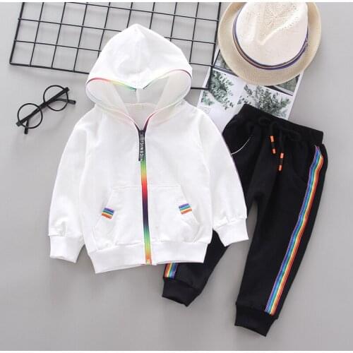 Spring Autumn Baby Clothing Sports Suit for Boys and Girls Hooded Outwears Long Sleeve Children Clothing Set Casual Tracksuit