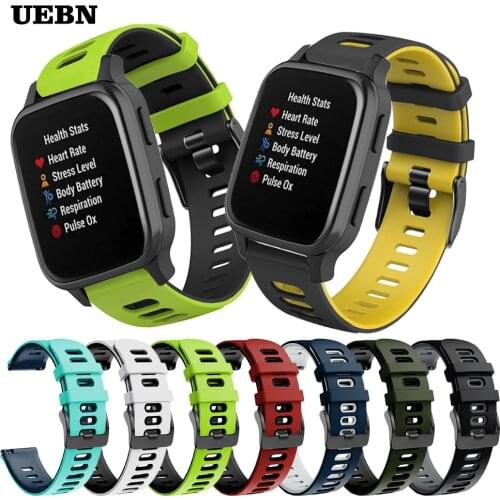 UEBN Sport Silicone Correa Wrist Band for Garmin Venu Sq Strap for Vivoactive 3/3M Vivomove HR Forerunner645 Bracelet watchbands