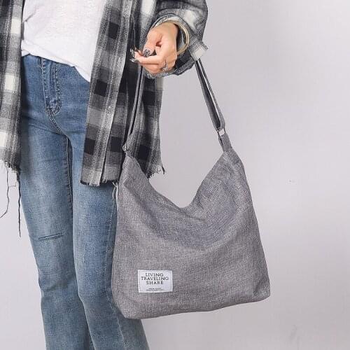 Korean art canvas bag trendy women simple large-capacity handbag shoulder bag diagonal bag college students wild canvas bag sac