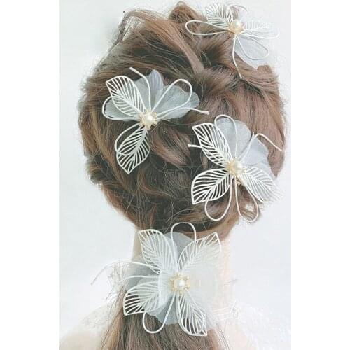 Bridal Hair Accessories Pin Beautiful Flower Hair Accessories Super Fairy Fflower Yarn Flower Headdress Small Fresh Accessories