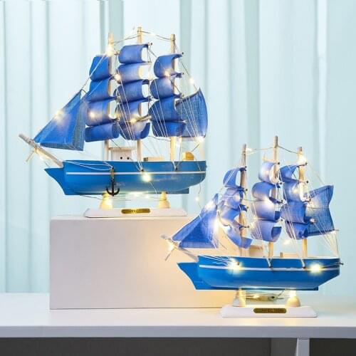 Vintage Home Decor Sailboat Figurines Mediterrean Style Wrought Iron Ship Home Office Desktop Miniature Marine Sailing Boats
