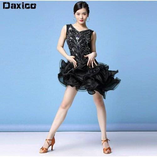 Adult Sexy Latin Dance Dress for Performance Women Jazz Dance Wear Lace Ballroom Dance Competition Dresses Tango Samba Dress