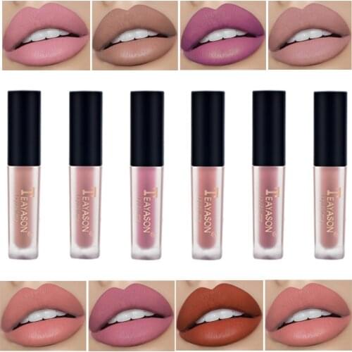 1pc Womens Fashion Liquid Matte Lipstick Velvet Lipgloss Nude Makeup Matte Velvet Natural Moisturizer Lip Glosses