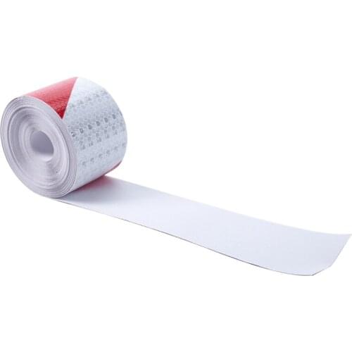 10m x 5cm Safety Warning Tape Reflective Tape Self adhesive Tape Reflective Strip Traffic Reflective Stickers Color: red + whi