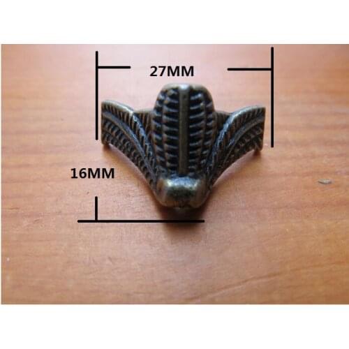 100pcs/lot Antique alloy foot furniture foot 27 * 16MM four corners decorative foot wooden wine boxes