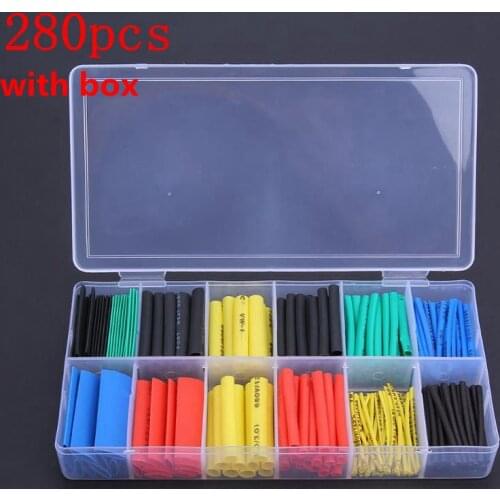 127-580pcs Heat Shrink Tubing Shrinkable Tube Car Cable Sleeving Assortment Wrap Wire Kit Polyolefin Internal Diameter Tubes