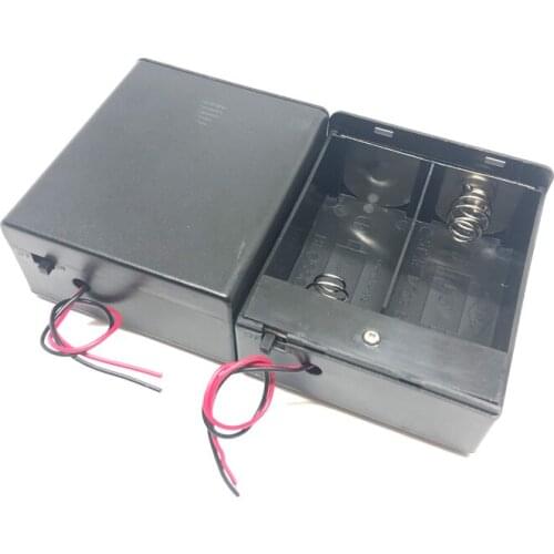 20pcs/lot MasterFire 2 x 1.5V D Size Batteries Holder Storage Box 3V DC DIY Wire Leaded Battery Case Cover 2 Slots with Switch