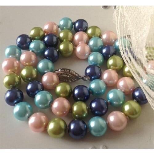 2021 8mm Color South Sea Shell Pearl Necklace Pearl Jewelry Rope Chain Pearl Beads Natural Stone 18inch(Minimum Order1)