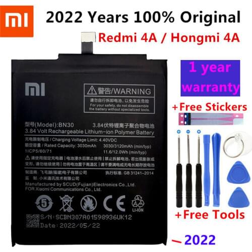 3120mAh New high quality BN30 battery for Xiaomi Redmi 4A red rice 4a mobile phone In stock