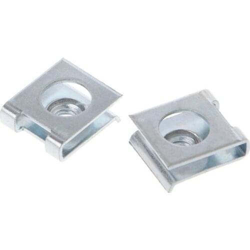 4 Pcs Car License Plate Fastener Buckle Metal Screw Nut U-Type Clips Retainer 6mm