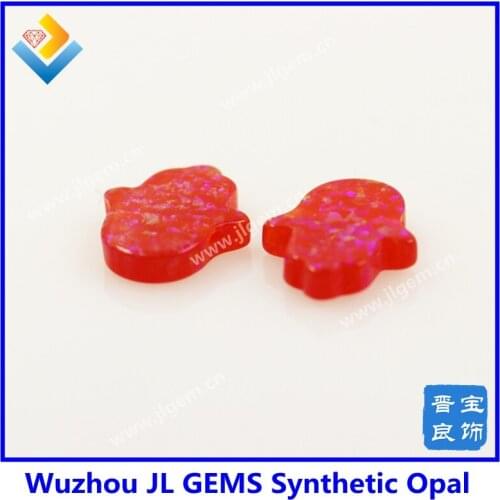 5pcs/lot) Wholesale fancy synthetic garnet opal op47 11*13mm hamsa shape charms with side hole for making pendant necklace