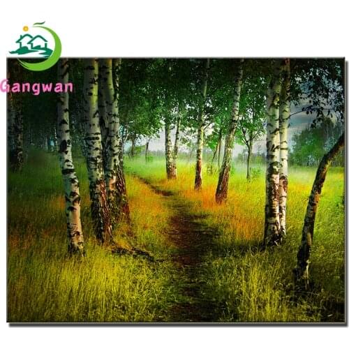 Birch forest full square/round drill 5d diy diamond painting natural tree landscape mosaic diamond embroidery kit home decor art