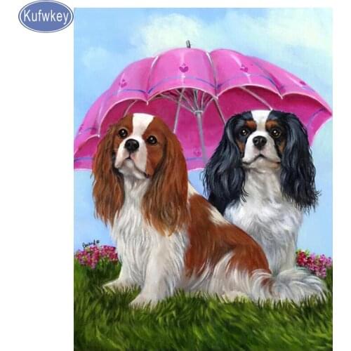 5d Diy Diamond Painting Cross Stitch Cavalier King Charles Spaniel Dog 5D Mosaic Full Diamond Embroidery cute pet puppy