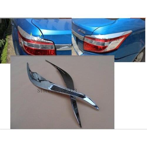 Car Rear tail Light lamp eyebrow hood Molding frame stick ABS Chrome trim 2pcs For Toyota Vios/Yaris sedan 2014 2015 2016
