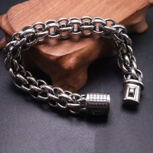 Solid 925 Sterling Silver Bracelet 12.5mm Rolo Link Chain Bracelet 8.26" L For Man
