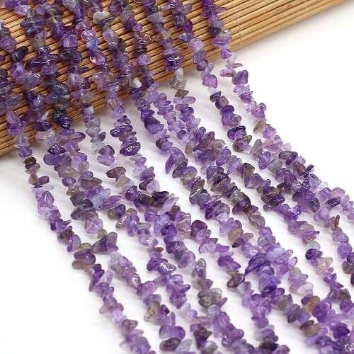 40cm Hot Natural Amethysts Irregular Gravel Stone Loose Spacer Beads for Women Bracelet Jewelry Accessories Gift Size 3x5-4x6mm