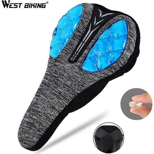 WEST BIKING Liquid Silica Gel Bike Saddle Cover Shock-proof Comfortable MTB Bicycle Cushion High Elastic Cycling Soft Seat Cover