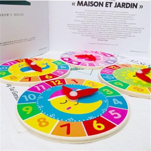 Montessori Educational Wooden toy 3D Puzzle Wooden Clock Sensory Mathematics Jigsaw Brain Training Intellectual Learning Toy