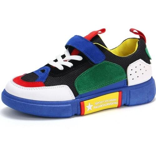 Skoex Children Fashion Sneakers 2020 New Mesh Breathable Boys Girls Sport Run Shoes Soft Wear-resistant Kids Casual Flat Shoes