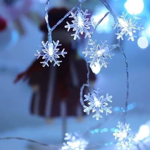 10M 100LED 220V/110V Snowflake String Light Christmas Garland Fairy Curtain Lamp Indoor/Outdoor For Holiday Wedding Party Decor